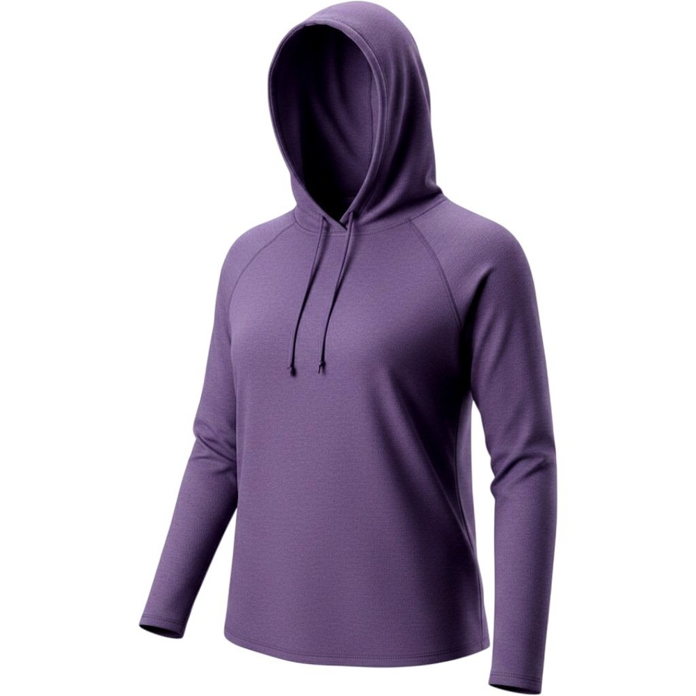 32 Degrees Cool Womens Purple Heathered Long Sleeve Hooded Active Top XL